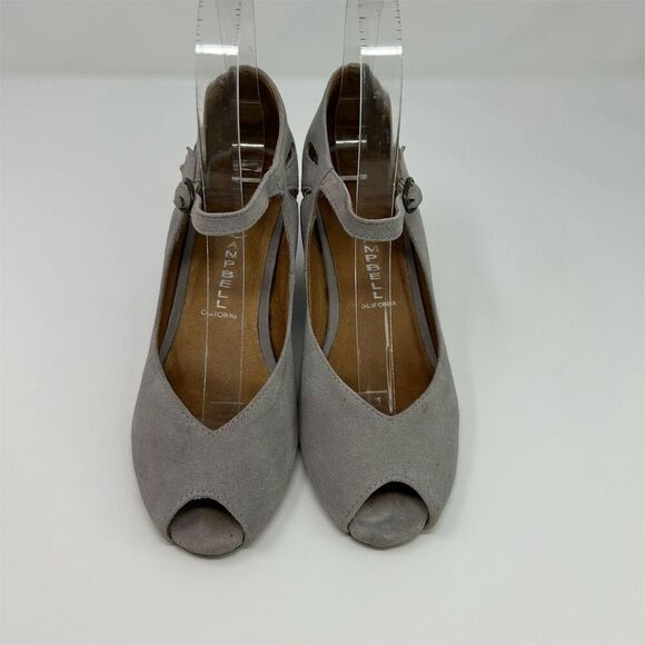 Jeffrey Campbell Women's Light Gray Peep Toe Wedge Heels Size 6 Classic Summer - Picture 4 of 15